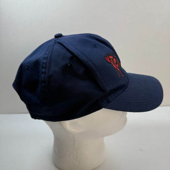 Vintage 80s Snapback Red Raiders Wolf Hat Adjustable Blue Logo Nissin Cap - Picture 3 of 10